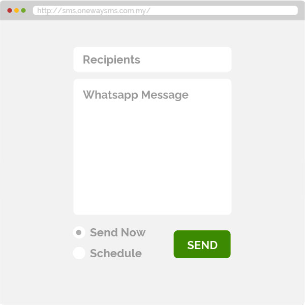 Send Whatsapp Messages through the Online WBA OneWaySMS System